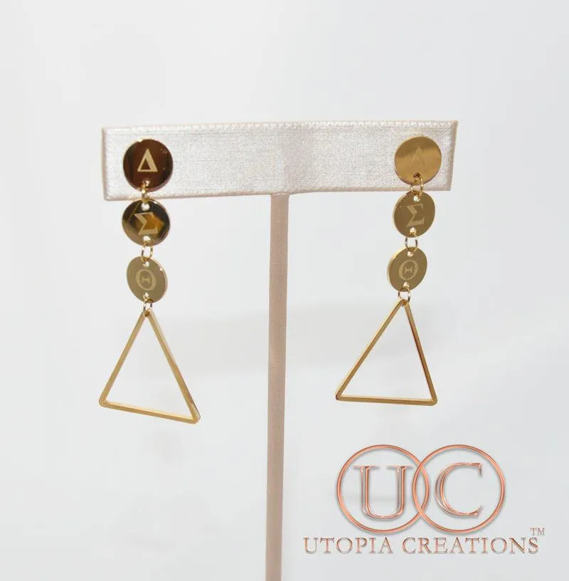 ΔΣΘ Tier Drop Earrings (Stainless Steel)