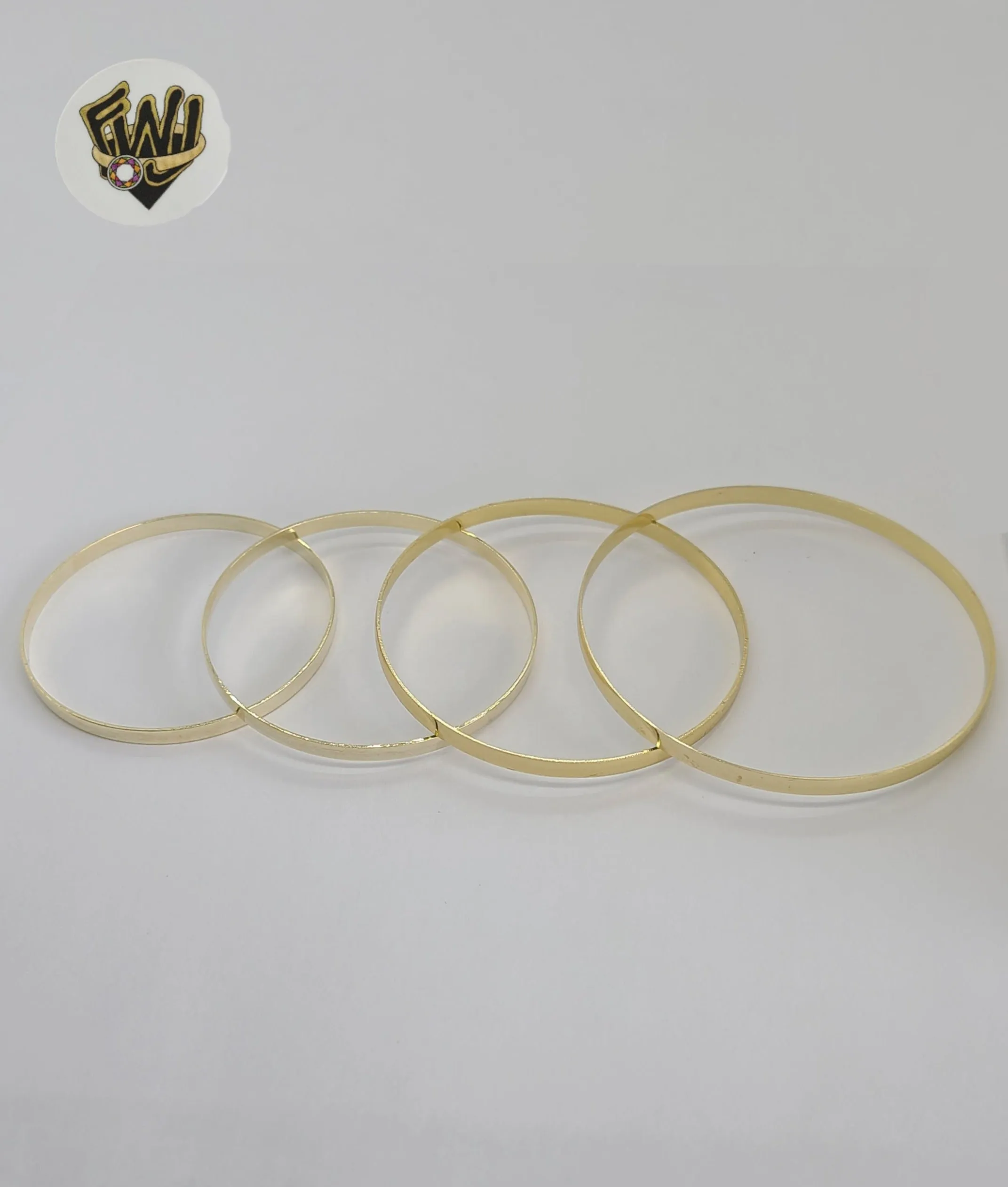 (1-4004) Gold Laminate - 4mm Classic Bangles - Dozen - BGO