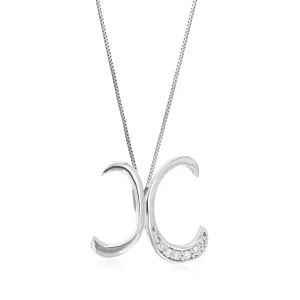 1/20 cttw Round Cut 6 Stones Lab Grown Diamond Pendant Necklace .925 Sterling Silver 2/3 Inch With 18 Inch Chain