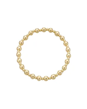 14k Gold 3mm And 5mm Bead Bracelet