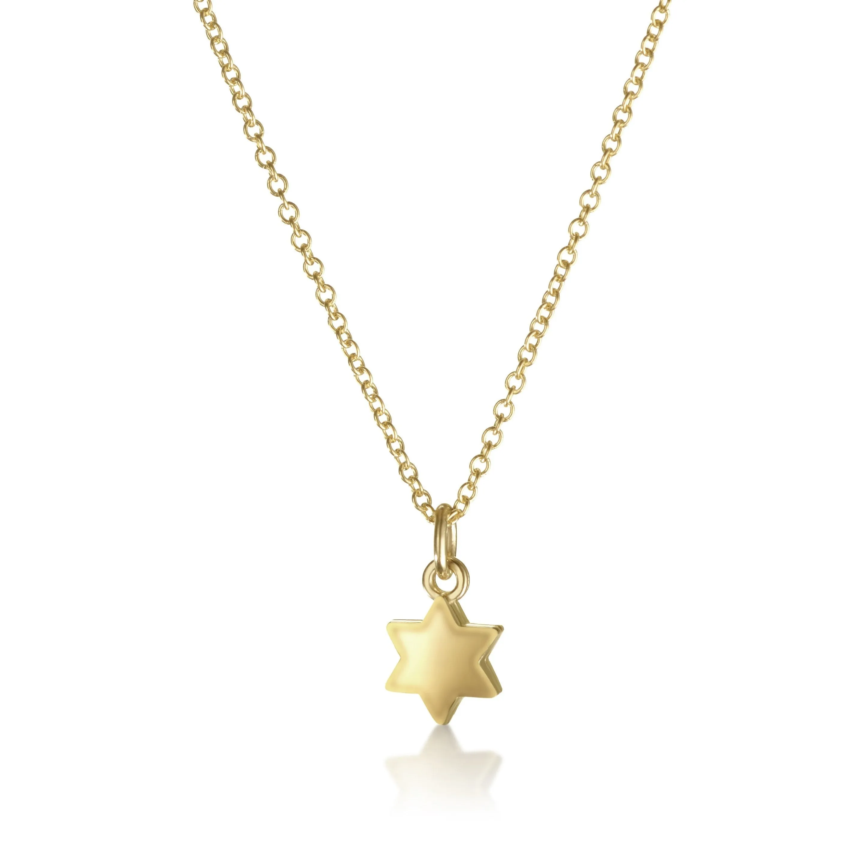 14k Gold Dainty Star of David Necklace