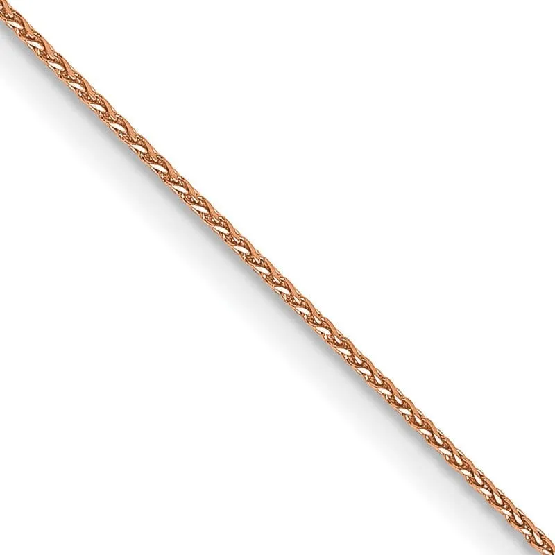 14K Rose Gold .85mm Diamond-cut Spiga with Lobster Clasp Chain Necklace