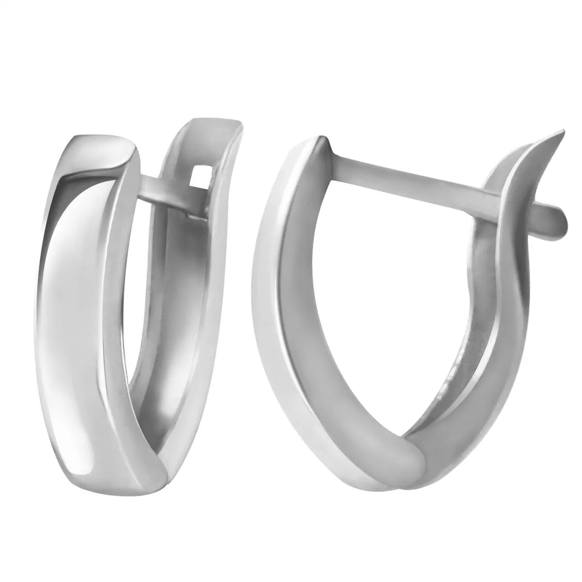 14K Solid White Gold Velvet Nights Huggie Earrings