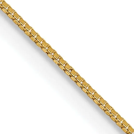 14k Yellow Gold 0.50mm Polish Solid Box Chain