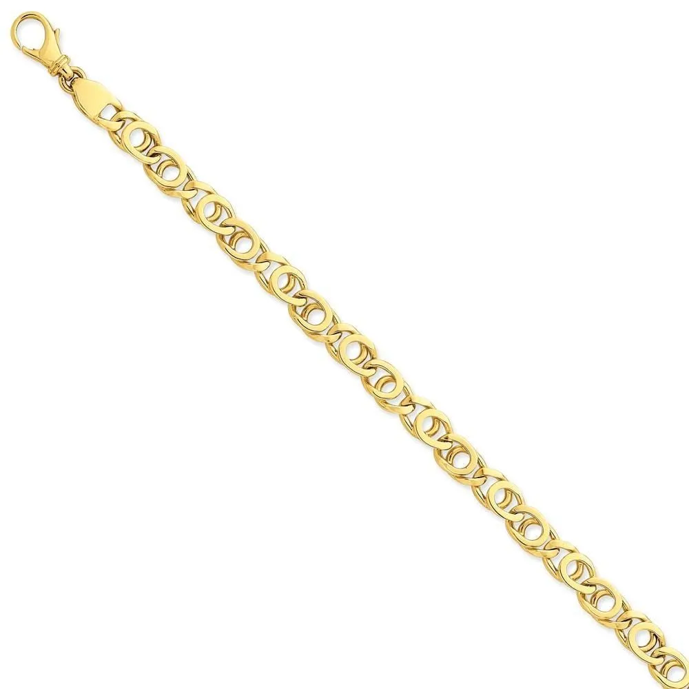 14k Yellow Gold Solid 6.85mm Fancy Link Chain