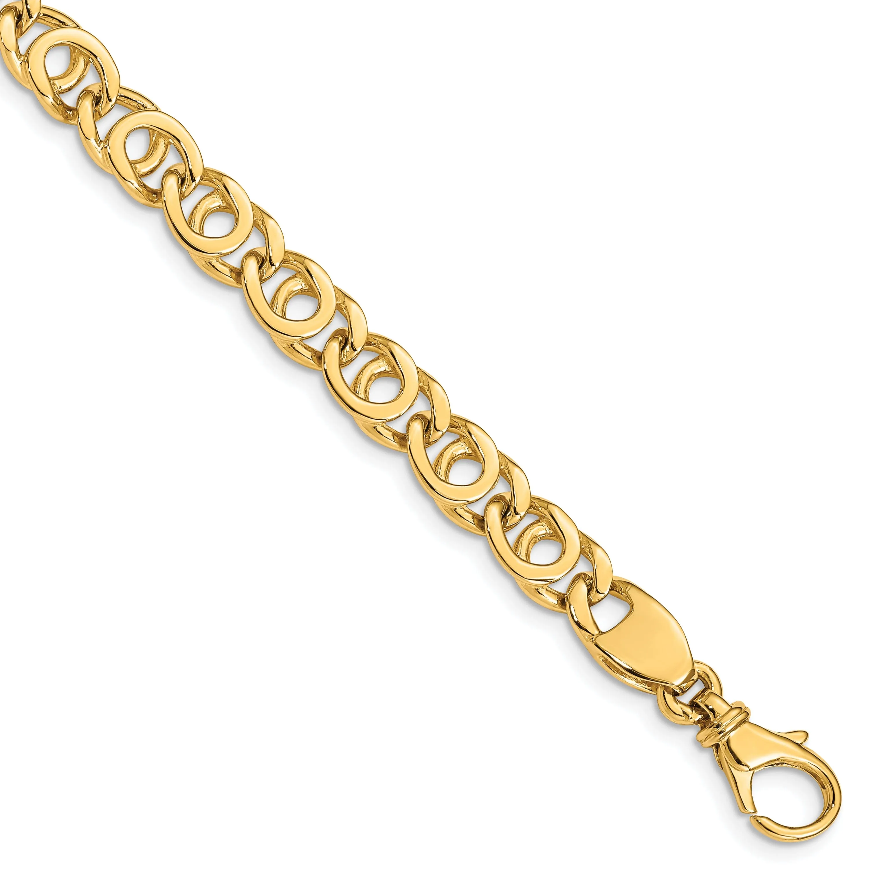 14k Yellow Gold Solid 6.85mm Fancy Link Chain