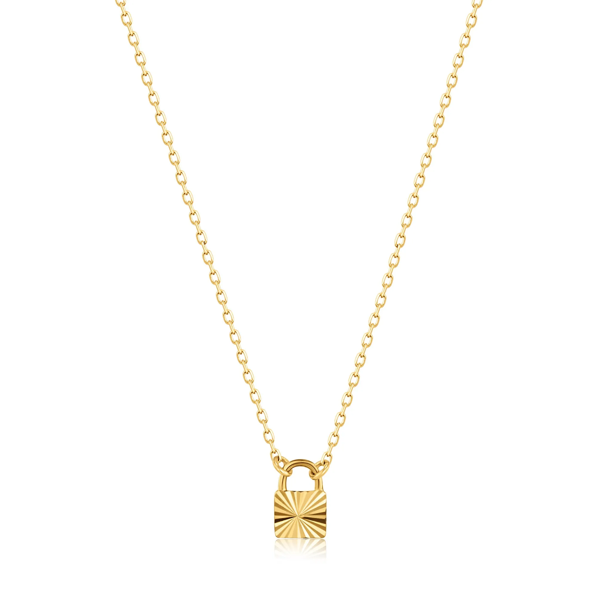 14kt Gold Padlock Necklace