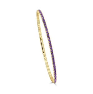 14KY Amethyst Flexible Bangle