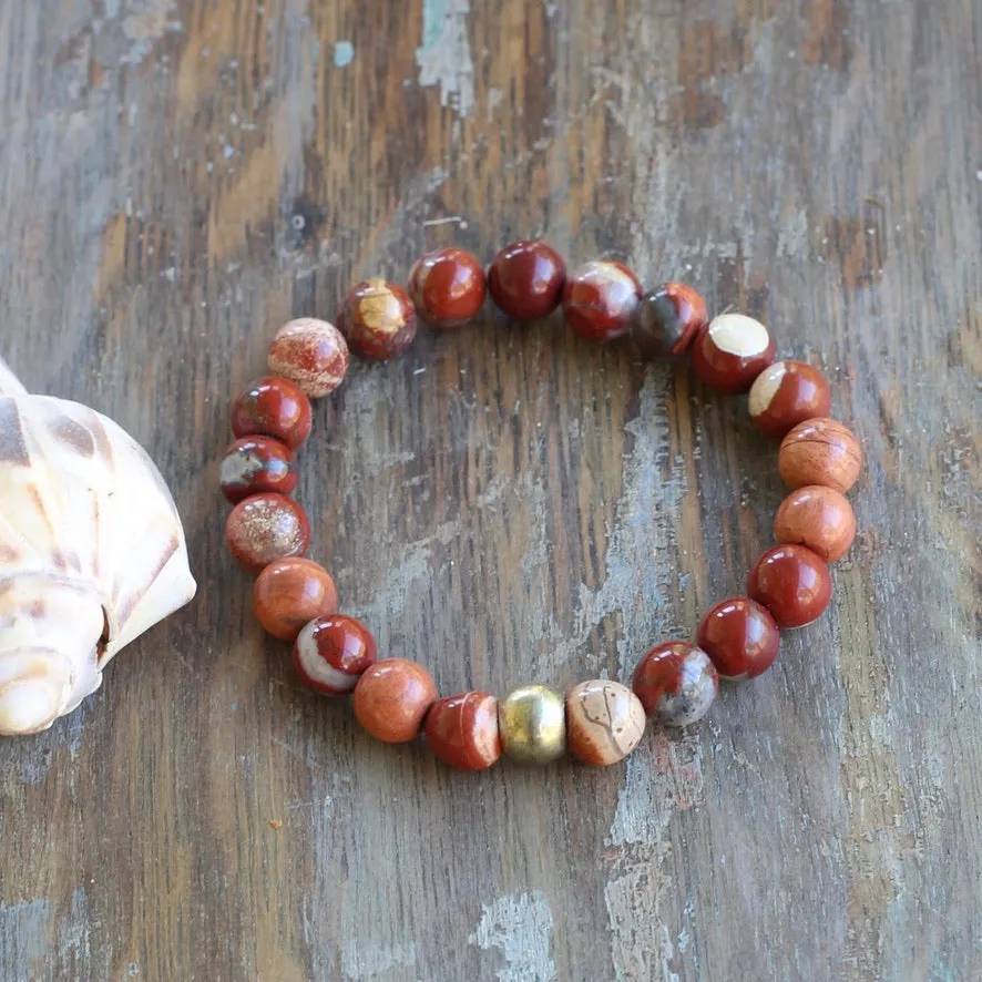 8mm Red Flake Jasper