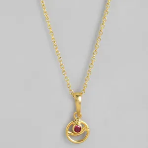 92.5 Silver Red Spiral Necklace