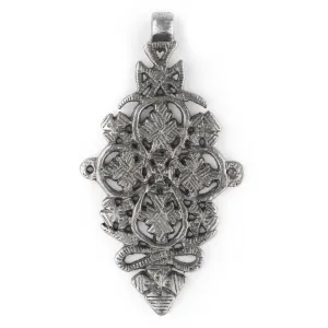 Adama Silver Coptic Cross Pendant (45x85mm)