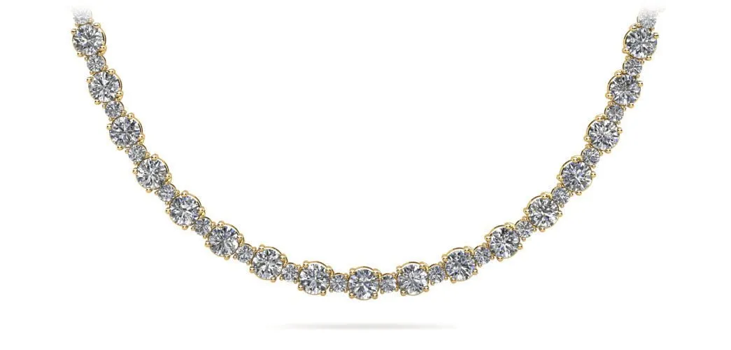 Affectionately Yours Diamond Tennis Diamond Necklace with 7.30 ct.(finished) 1.4mm, 2.6mm