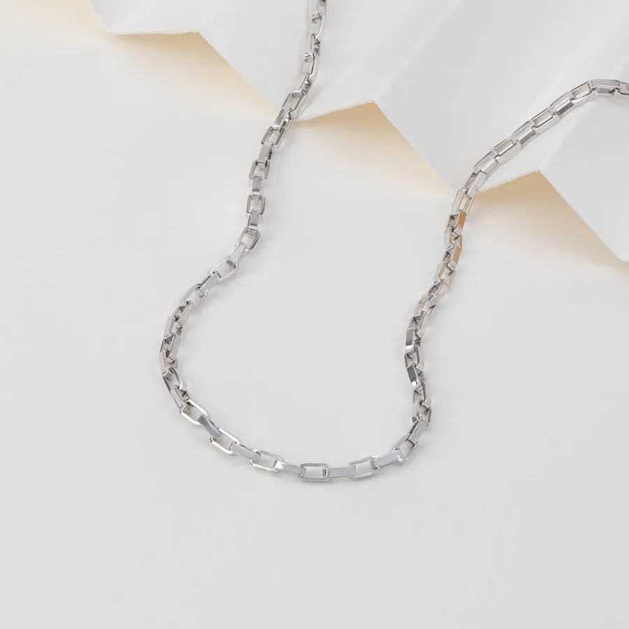 Alaia Box Chain Silver Necklace