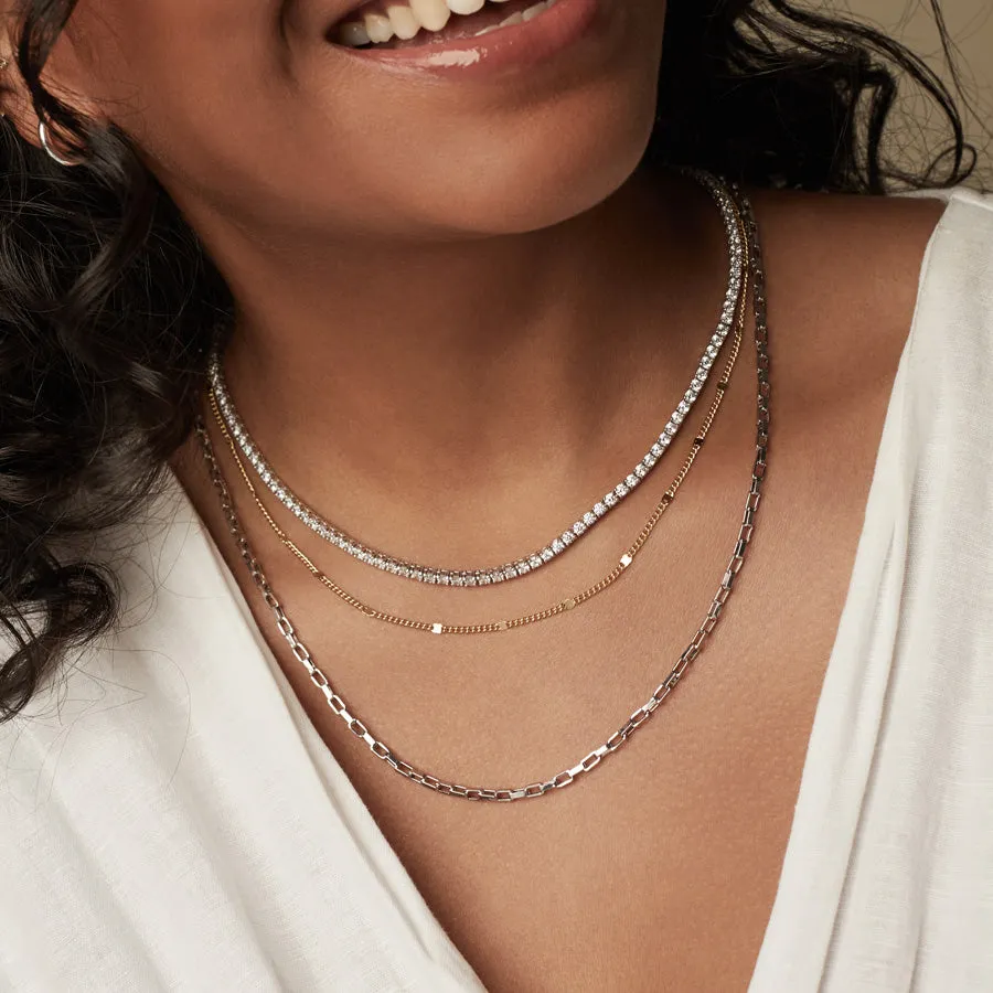 Alaia Box Chain Silver Necklace