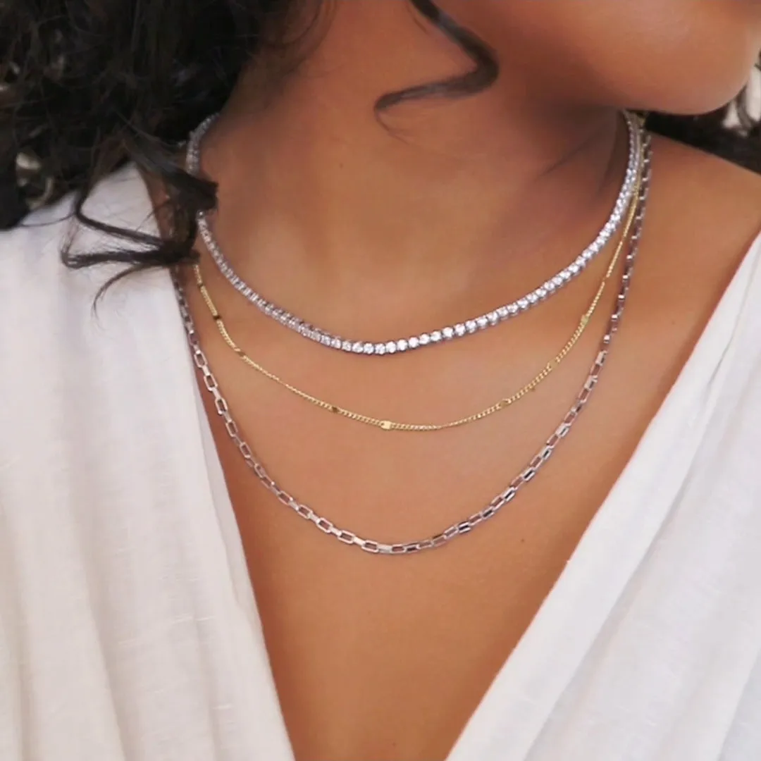 Alaia Box Chain Silver Necklace