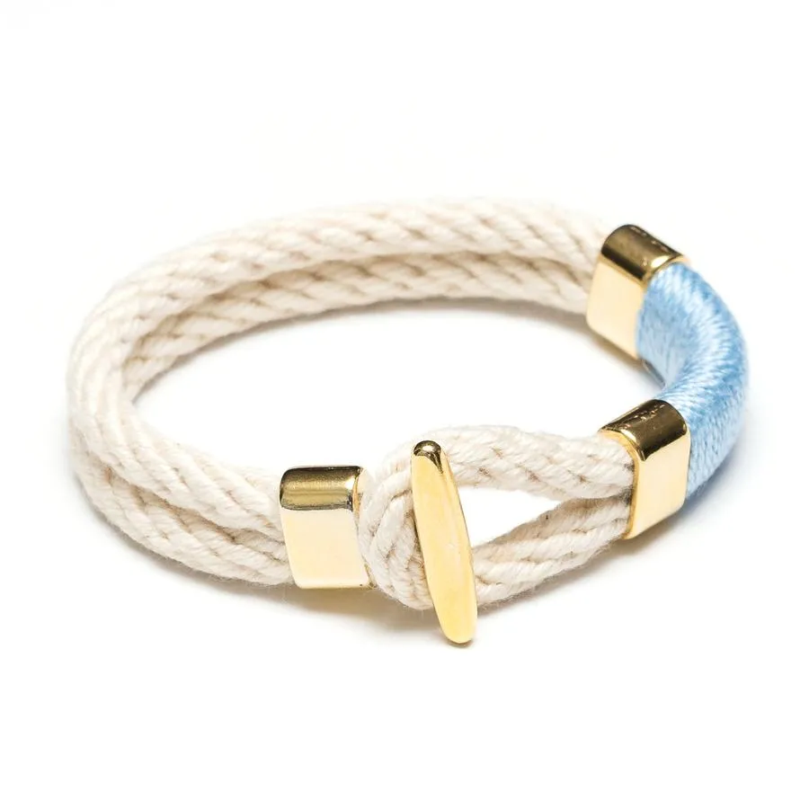 Allison Cole Cambridge Bracelet - Ivory/Light Blue/Gold