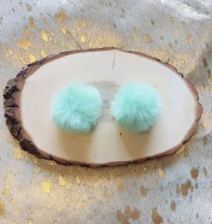 Aqua fashionable pom pom clip on earrings DLH1124-1