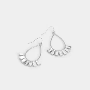 Bejeweled Teardrop Dangles - Silver