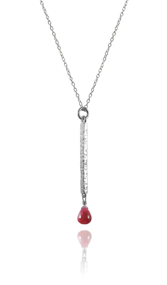 Berlin Wall Necklace Rough Cut Ruby