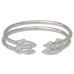 Better Jewelry Praying Hands Ends West Indian Bangles .925 Sterling Silver, 1 pair