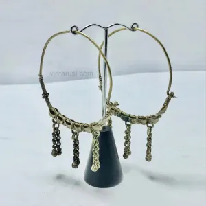 Big Vintage Hoop Earrings With Bells