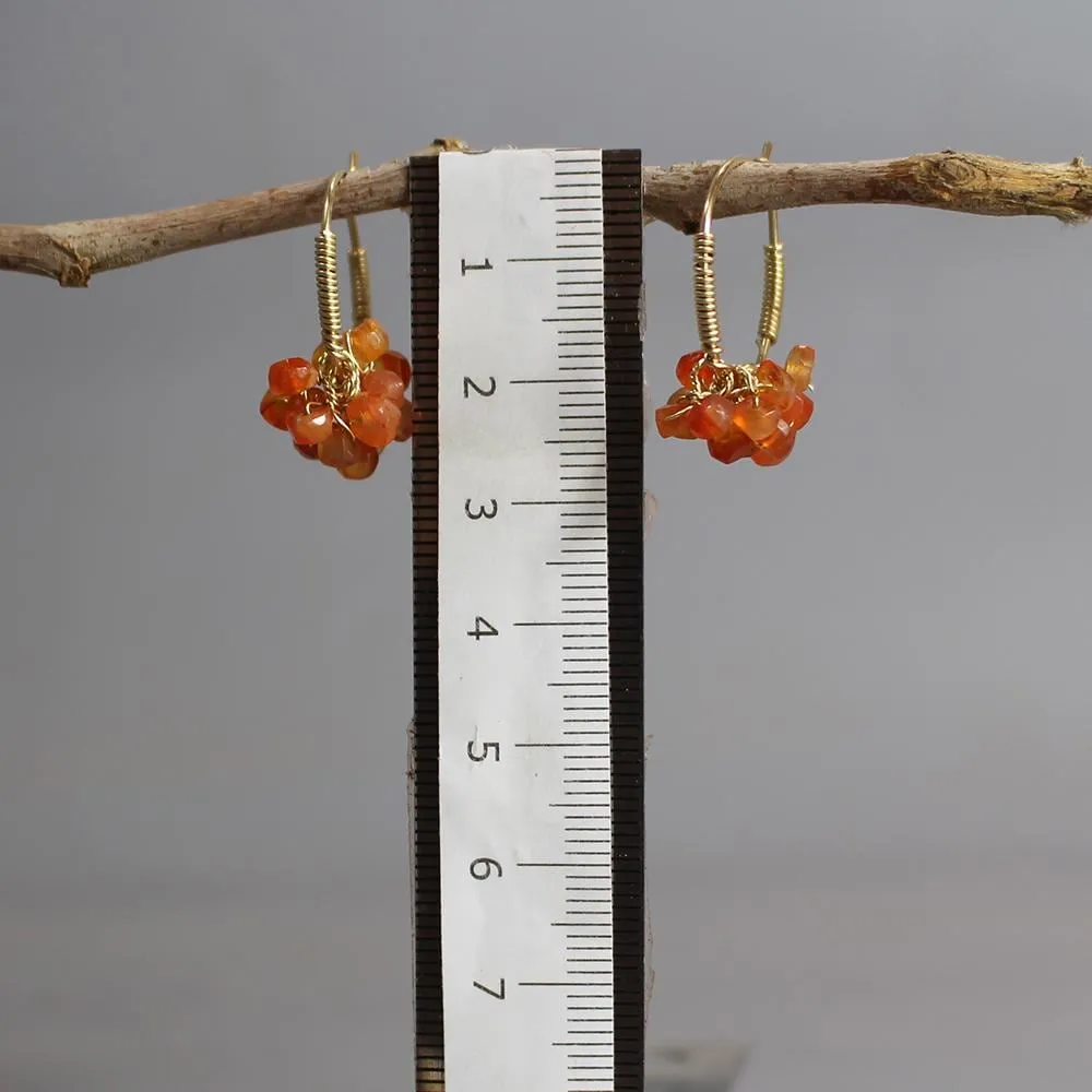 Carnelian Bouquet Hoop Earrings