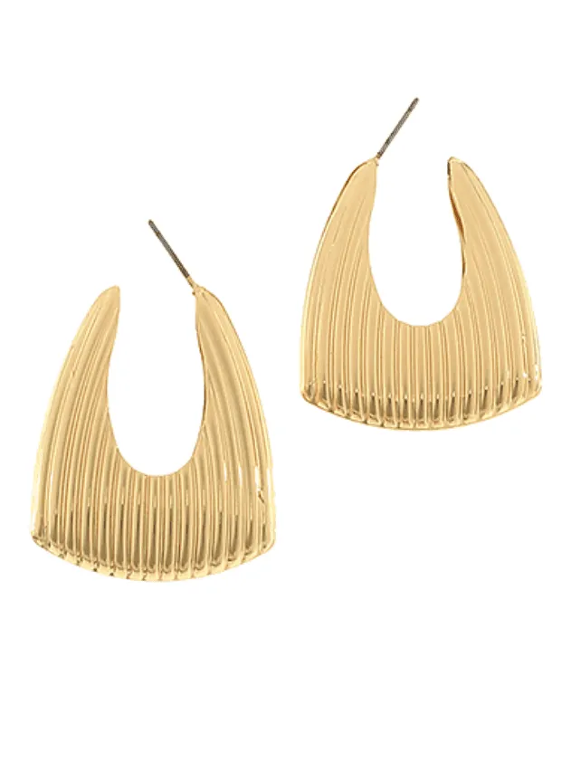 Chunky U Ribbed Earrings