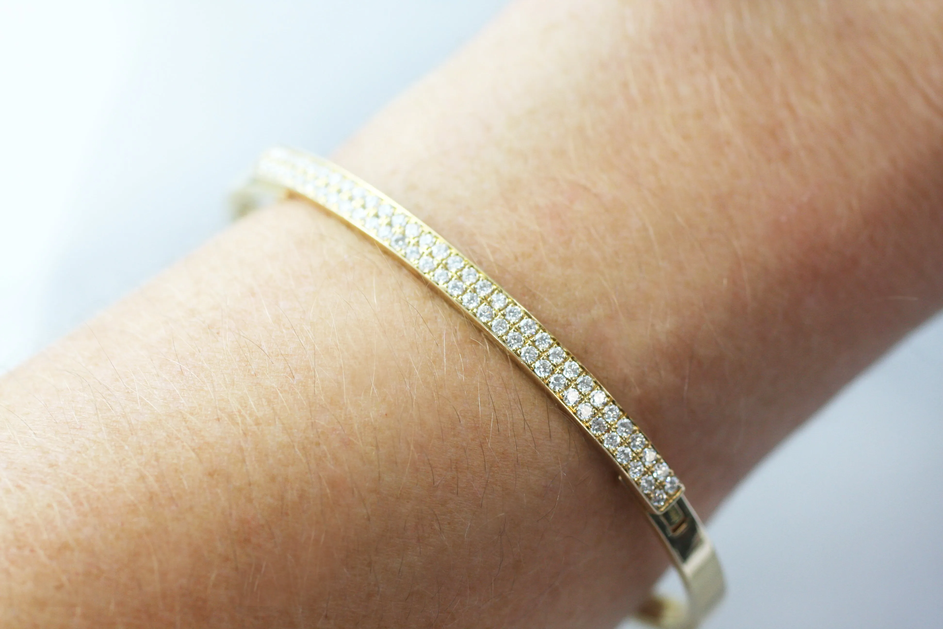 Classic Diamond and Gold Bangle (Multiple Colors)