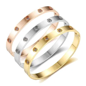 Crystal Gold Color Stainless Steel Bracelets