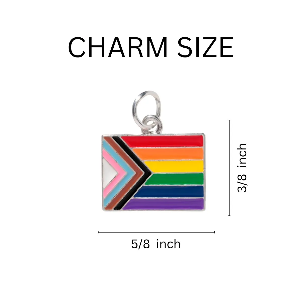 Daniel Quasar "Progress Pride" Flag Charm on Black Cord Necklaces