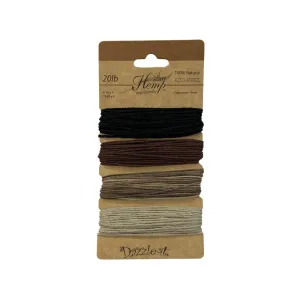 Darice 100% Natural Hemp Cord - Earth Tones, 20lb