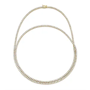 DIAMOND DOUBLE WRAP PAVE TENNIS NECKLACE