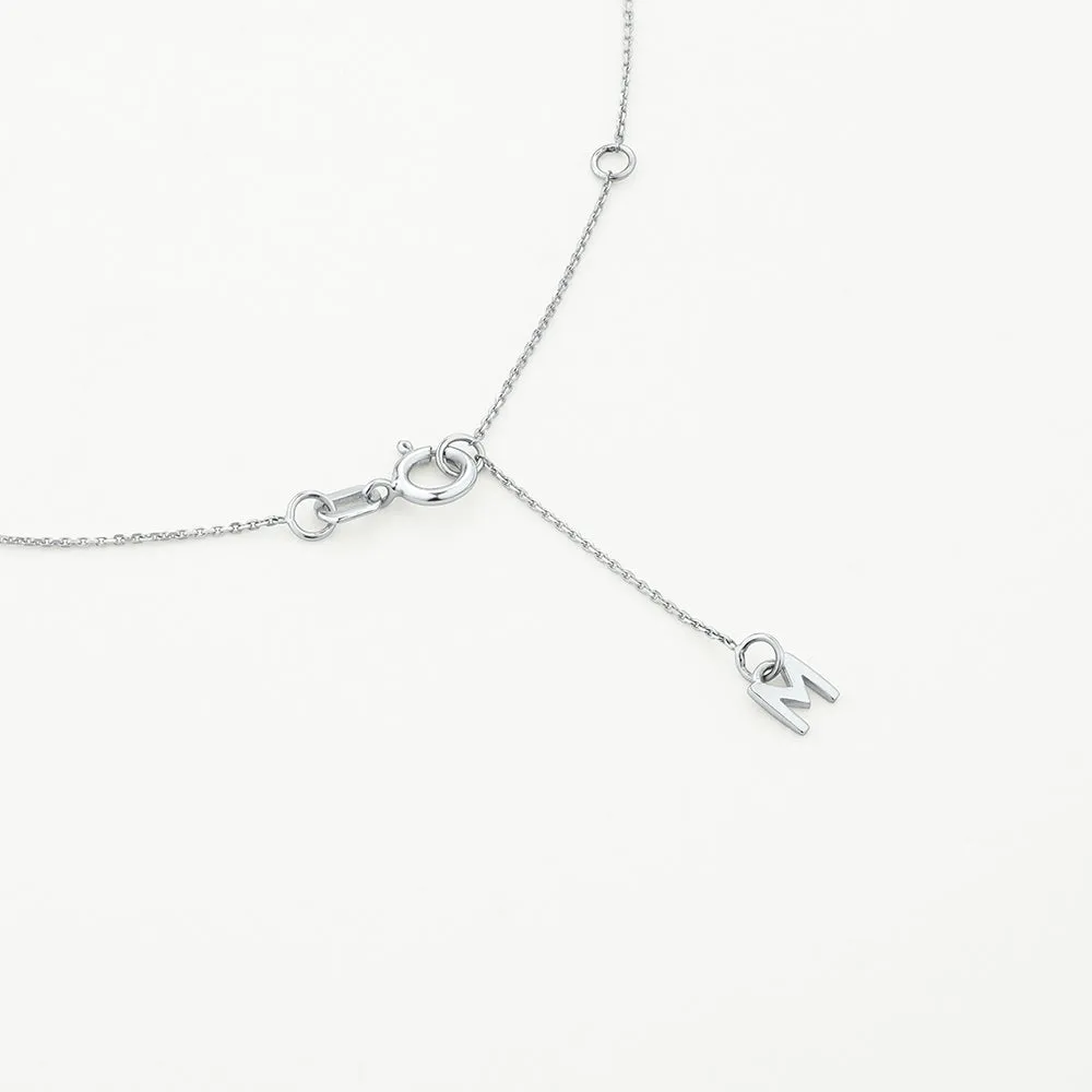 Diamond Letter R Necklace in Silver