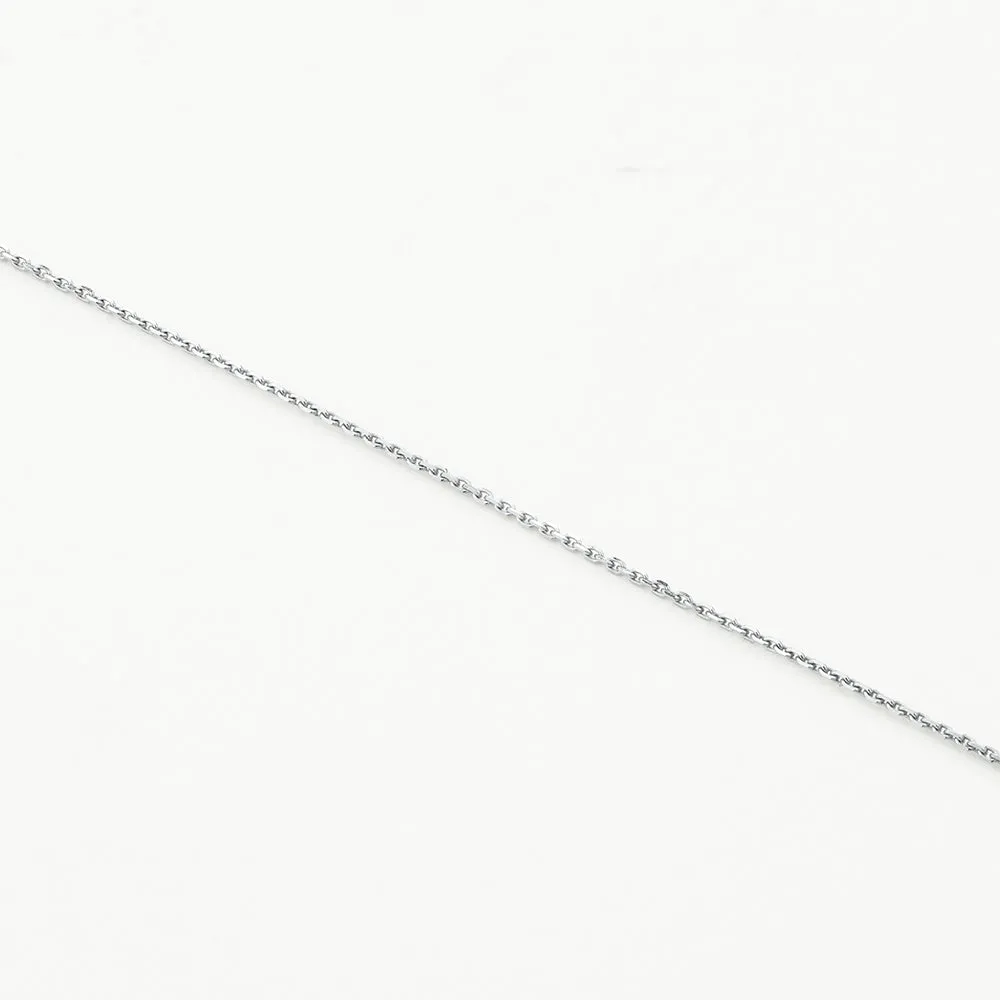 Diamond Letter R Necklace in Silver