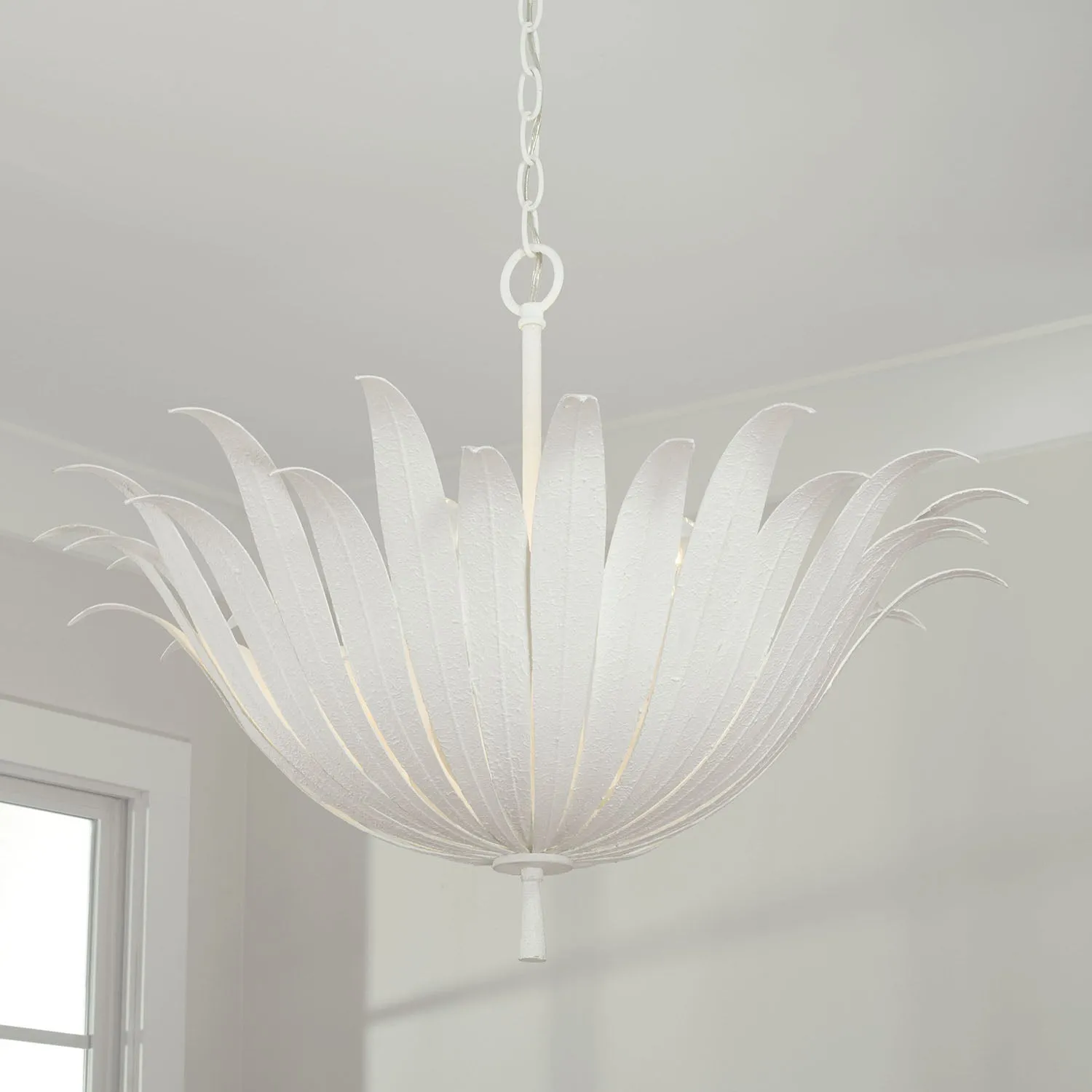 EDEN 4-LIGHT LARGE PENDANT, TEXTURED WHITE