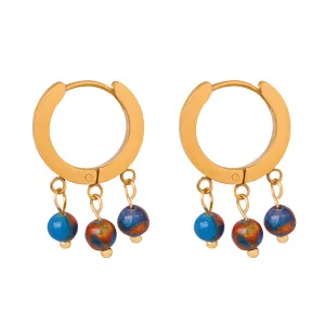 Exquisite Gold-Plated Natural Stone Earrings for Fashionable Women