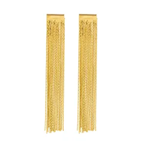 Fashionable Retro Tassel Earrings with Sterling Silver Needles and Alloy Main Material