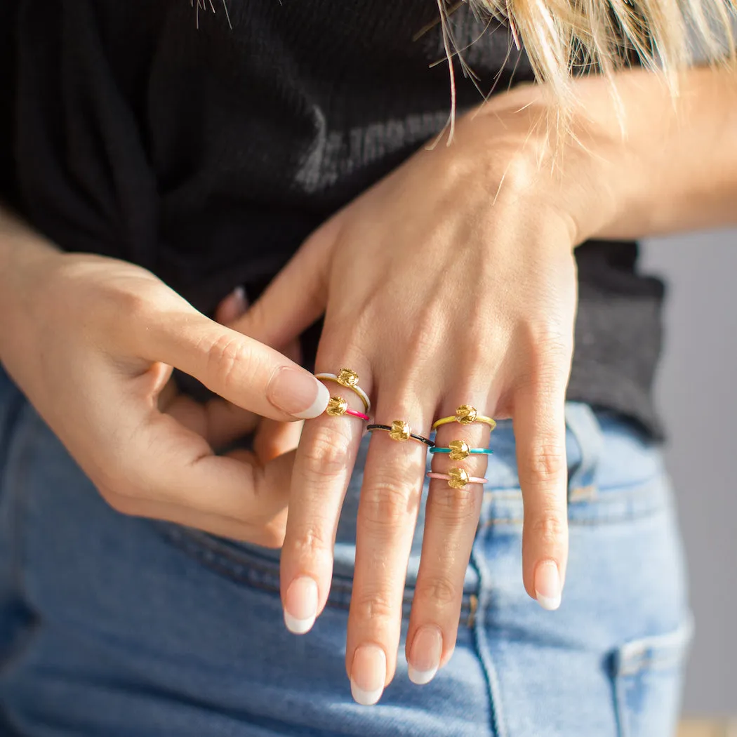 Fortune Cookie Ring (Yellow) - Gold