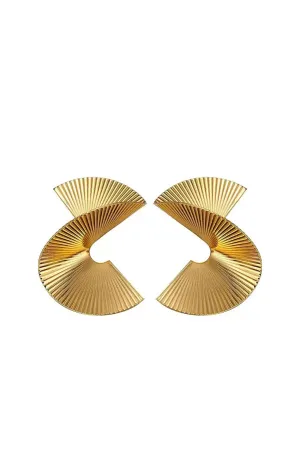 Gold Geometric Exaggerated Statement Earrings