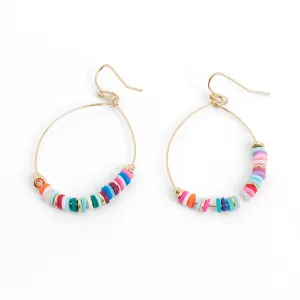 Gold Heishi Hoop Earrings