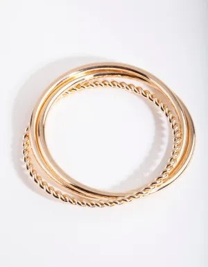 Gold Russian Twist Bangle Set