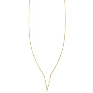 Gold V Shape Outline Necklace