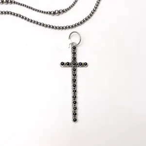 HaDa Collection | Sterling Silver Cross Pendant in Black Onyx