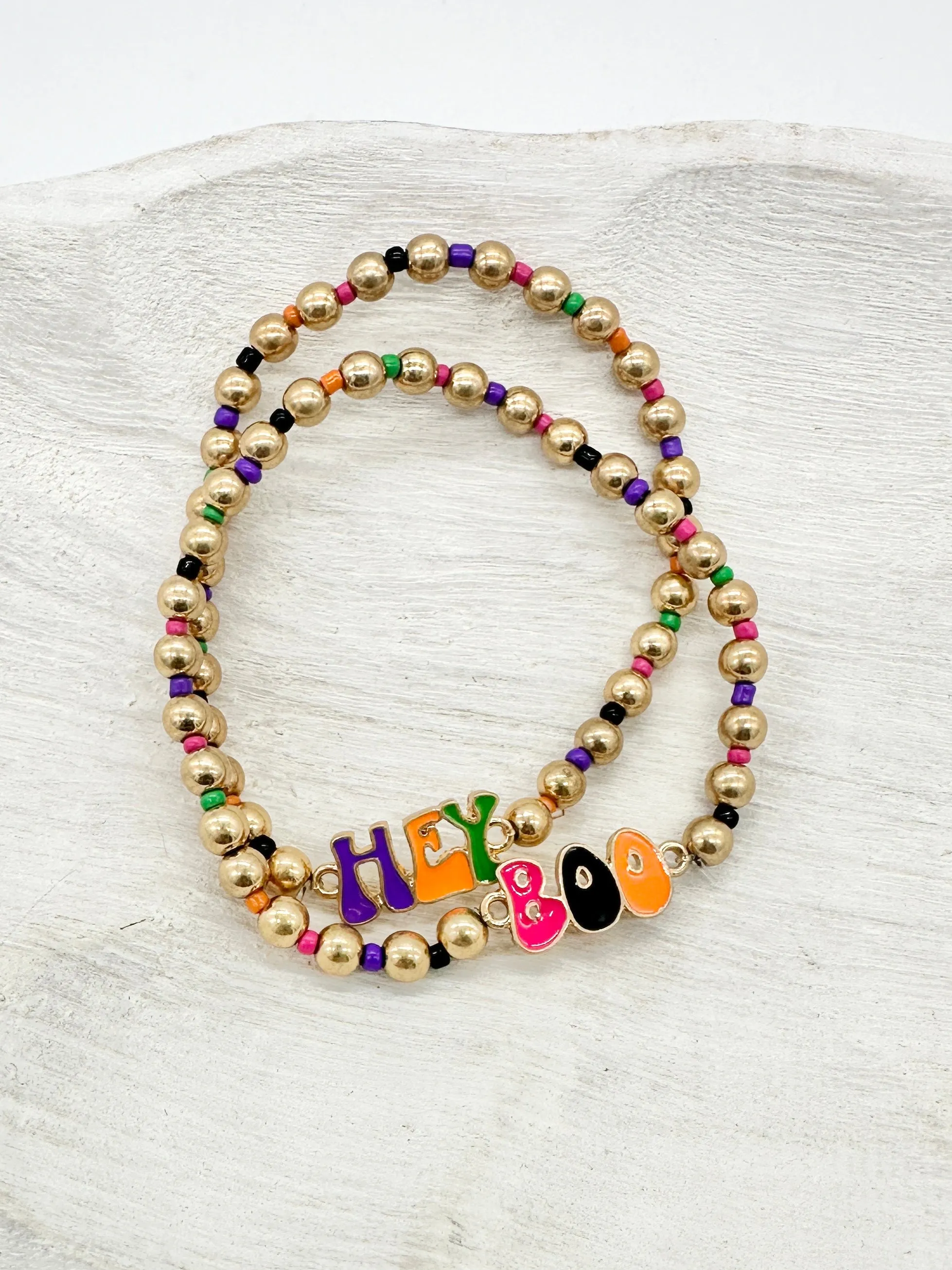 Hey Boo Multi Beaded Bracelet Set