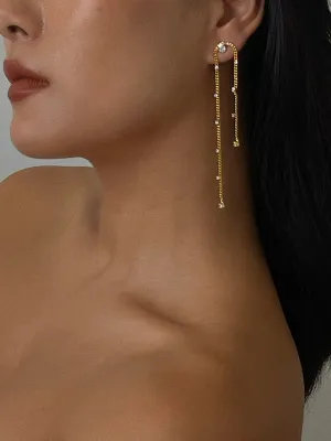 Hot Fashionable Long Dangling Zircon Earrings