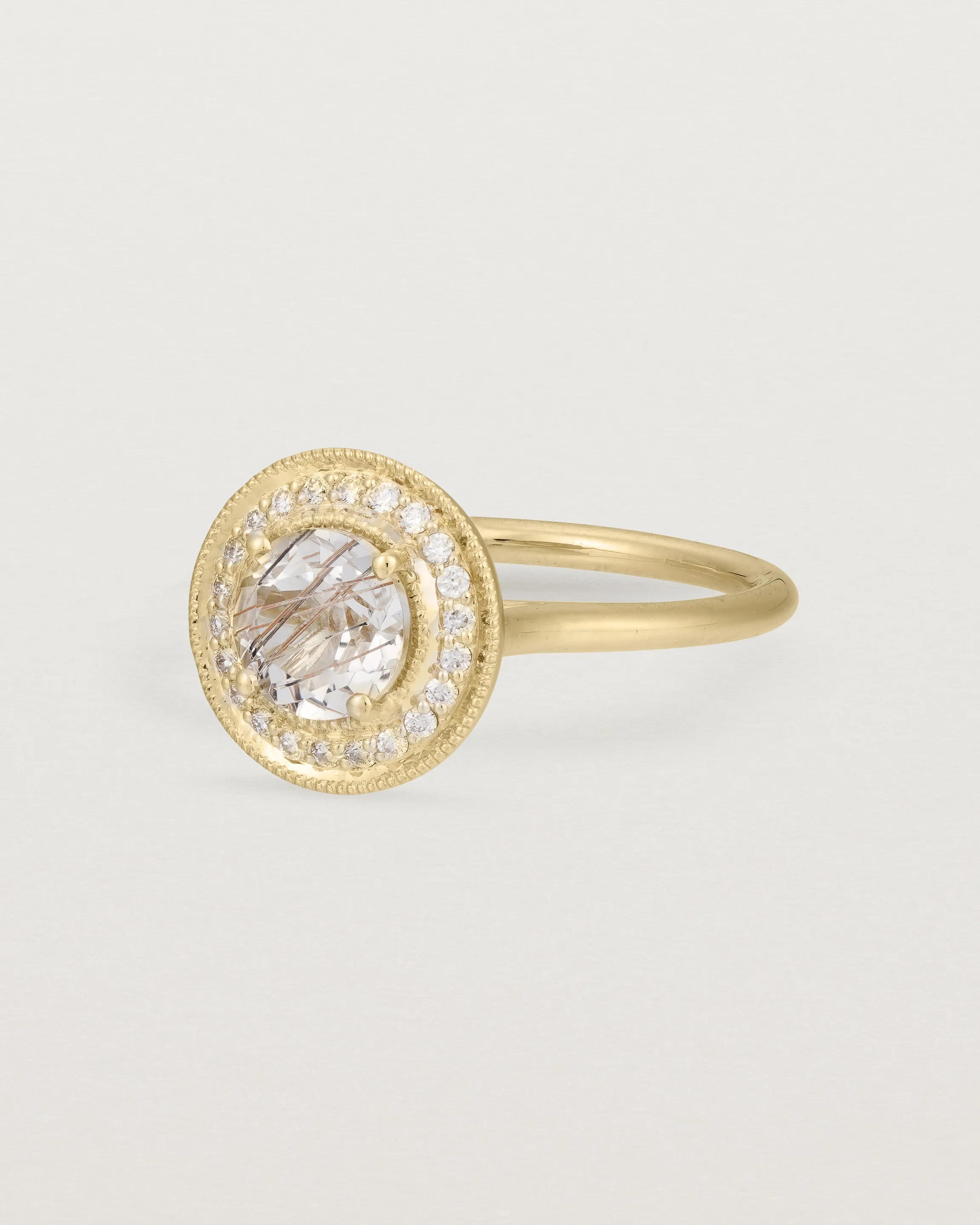 Imogen Halo Ring | Rutilated Quartz & Diamonds