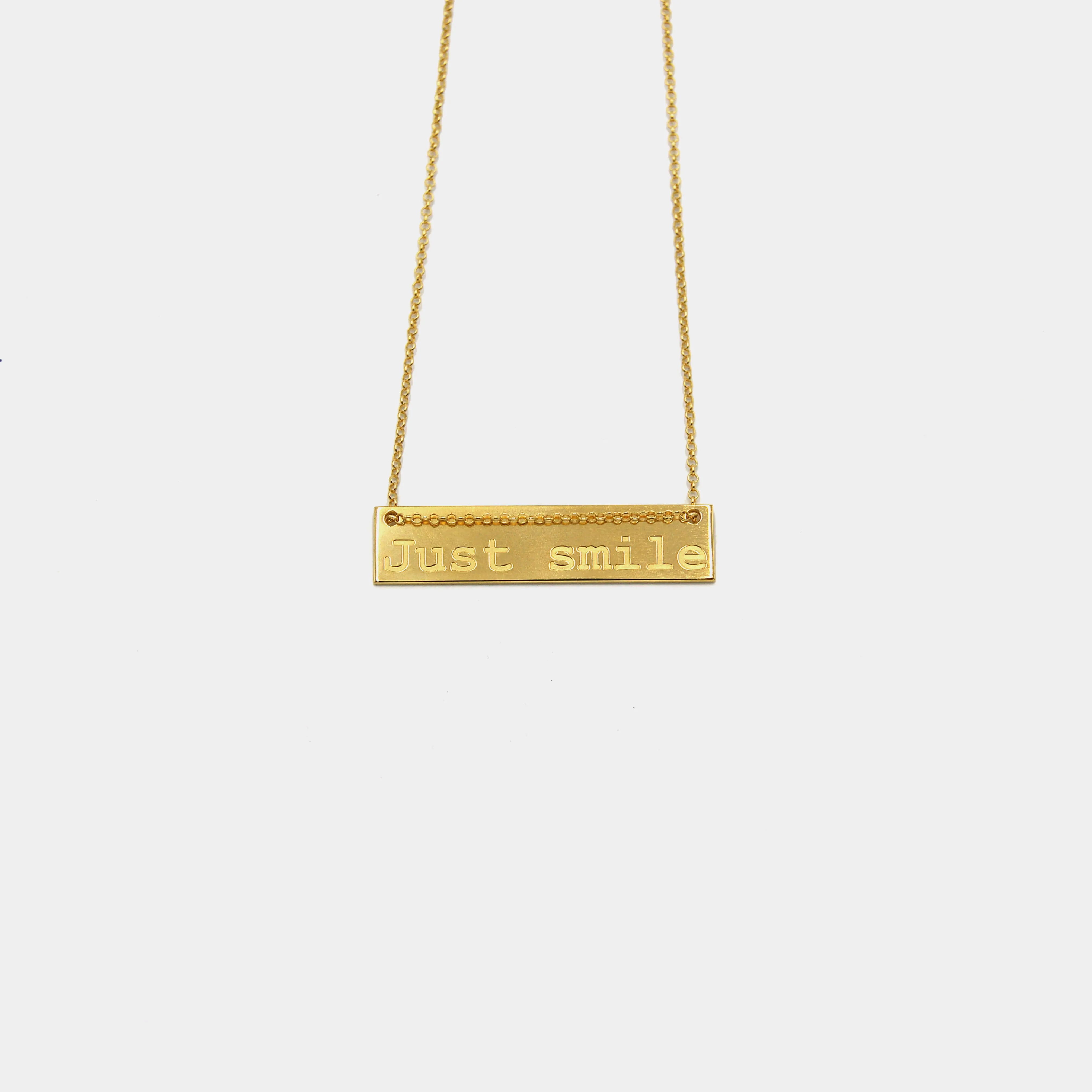 Just smile - necklace - gold plated