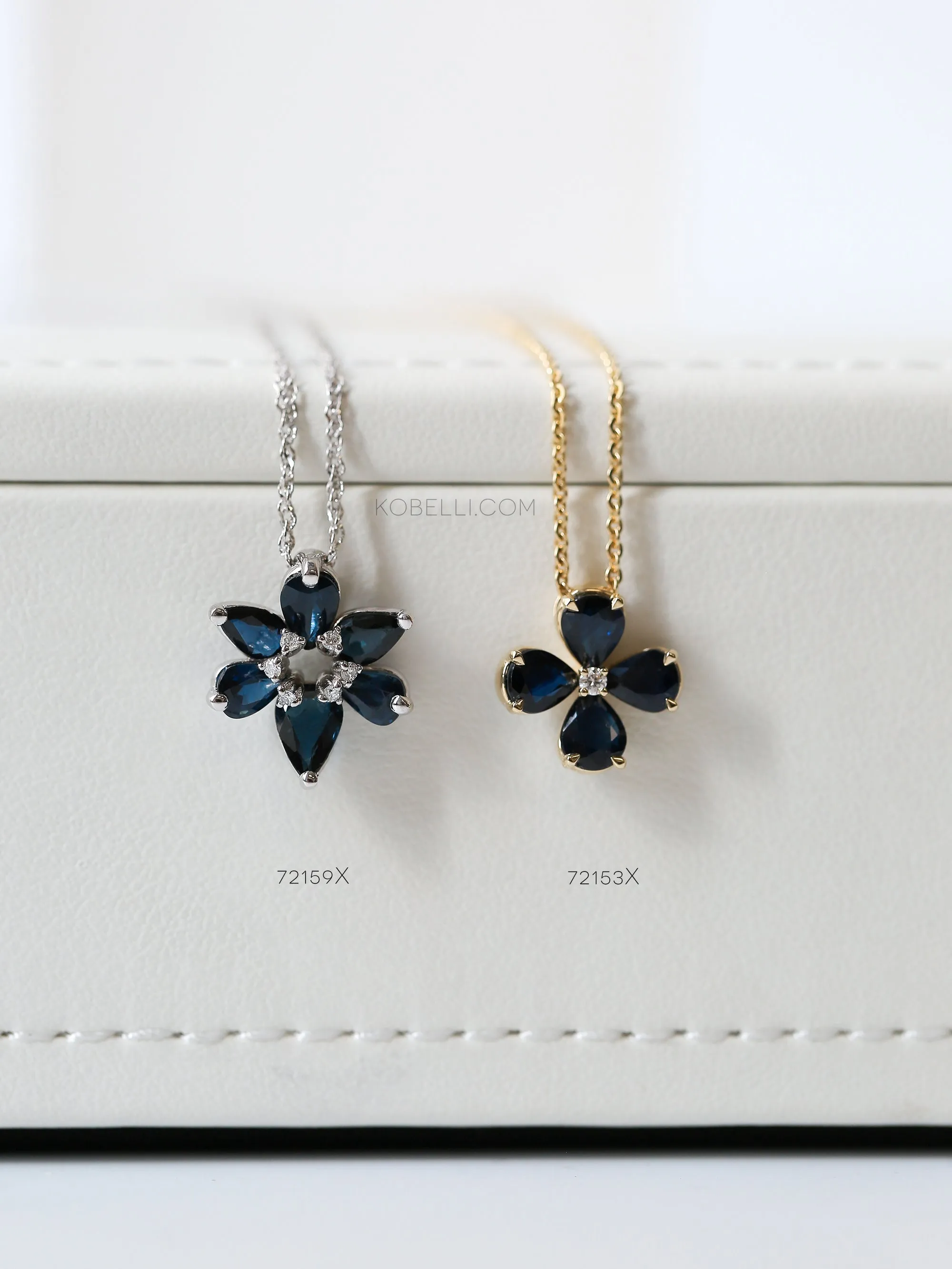 Lilah Dark Sapphire Flower Necklace