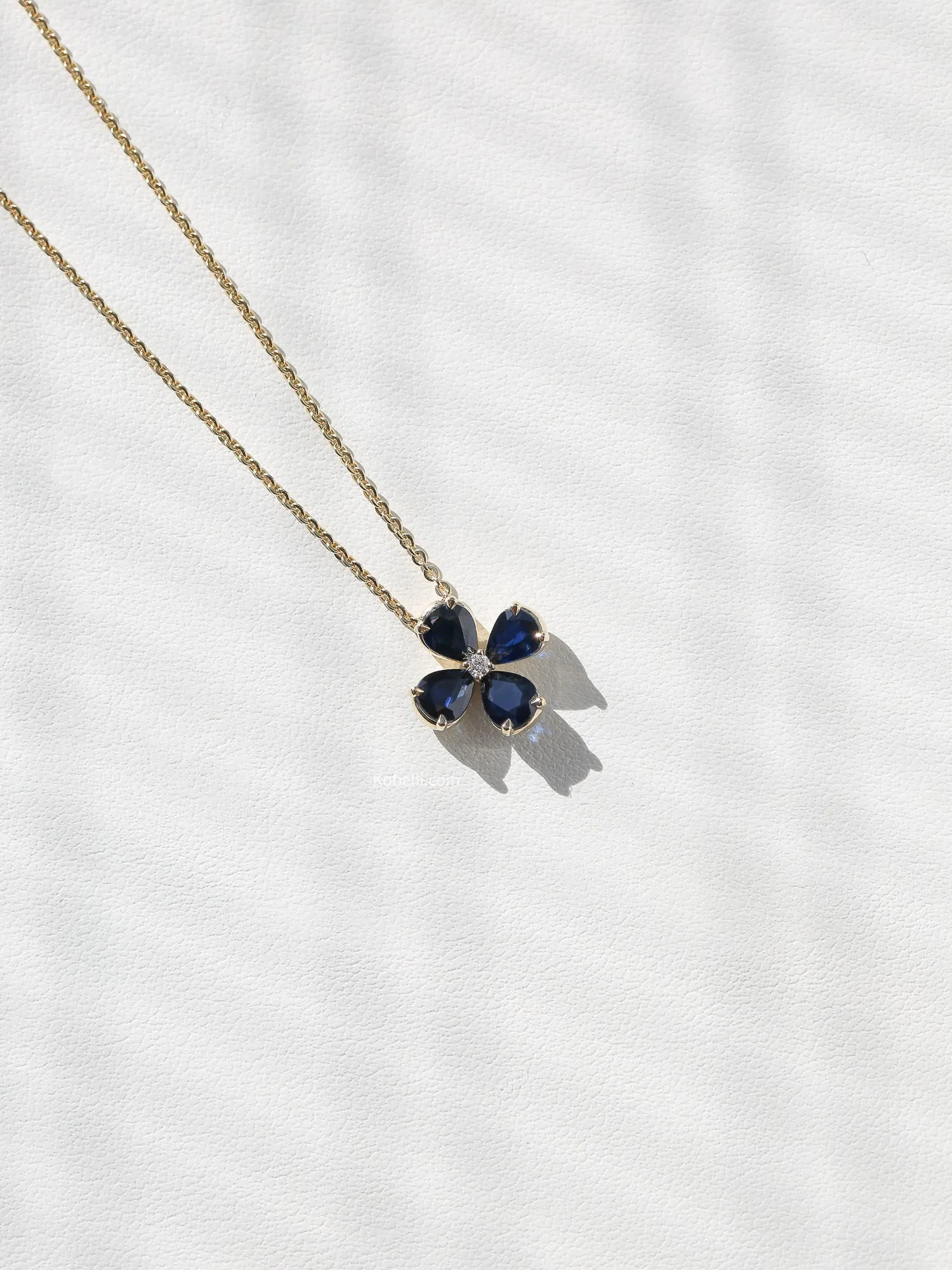 Lilah Dark Sapphire Flower Necklace