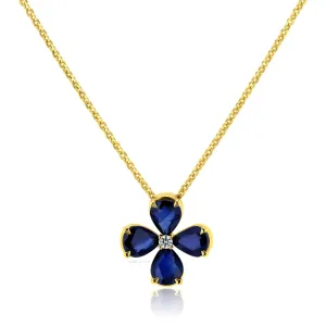 Lilah Dark Sapphire Flower Necklace